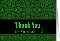 Graduation Gift Thank You Green Satin Abstract card