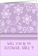 Purple Be my Flower Girl Card