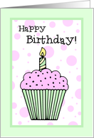Cupcake Happy Birthday for Girl Card