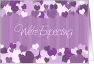 Purple Hearts We’re Expecting Announcement Card