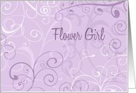 Purple Swirls Flower Girl Invitation Card