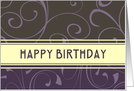 Purple Swirl Employee Birthday Card
