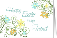 Happy Easter for Friend - Spring Flowers card