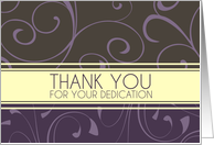 Thank You for Volunteer - Purple Swirls card