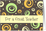 Teacher Thank You - Retro Circles card