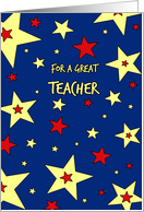 Teacher Thank You - Colorful Stars card
