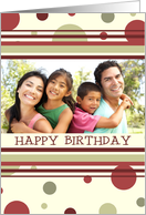 Happy Birthday Photo Card - Polka Dots card