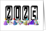 2025 New Years Odometer - Party Hats card