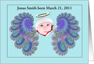New Baby Boy Birth Announcement customizable front card