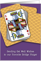 Get well to Bridge Player, cards, King of Diamonds card