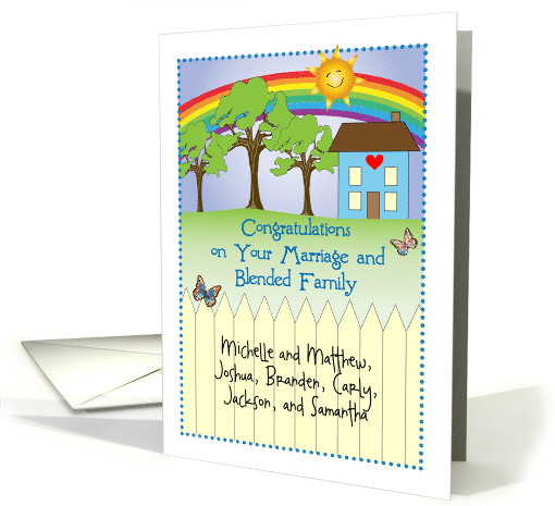 Custom Name Congrats on Blended Family, Marriage card (1385416)