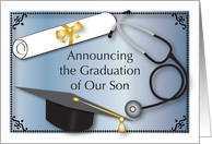 Announcement / Son Graduating, Nurse card