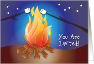 Invitations / Back Yard Camp Out, camp fire card