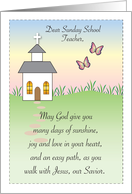 Thank You, to Sunday School Teacher, church card