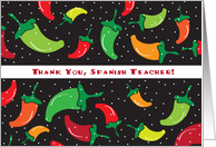 Thank you, for Spanish Teacher, chili peppers card