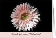 Pink Daisy, Thanks Babysitter card