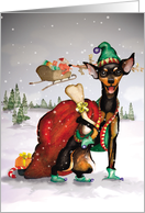 Happy Holidays Moving Announcement : Dog Elf card