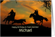 Business Birthday Employee Country Western Part of the Team Customize card