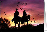 Wedding Congratulations, Cowgirl and Cowboy Country Western Riding card