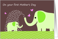 Cute Elephants for 1st Mother’s Day card