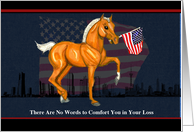 Sympathy Loss of Military Mom Horse Foal with Flag card