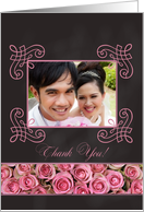 Wedding Thank you - Chalkboard roses - Custom Front card