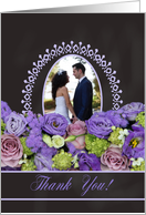 Wedding Thank you - Chalkboard roses - Custom Front card