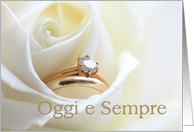 Italian Congratulations on Wedding Day Oggi e Sempre Rose and Rings card