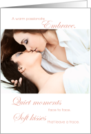 Lesbian Passionate Love and Romance Light and Modern card