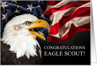 Eagle Scout Congratulations U.S. Flag with Eagle card