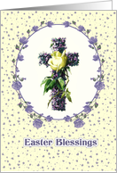 Easter Blessings. Vintage Design with Easter Cross card