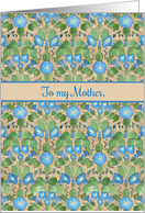 For Mother Get Well Blue Morning Glory Flowers Pattern card