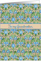 For Grandmother Get Well Blue Morning Glory Flowers Pattern card