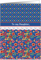 For Daughter Mother’s Day with Retro Floral with Polkas and Faux Lace card