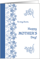 For Aunt on Mother’s Day with Indigo Blue Patterns card