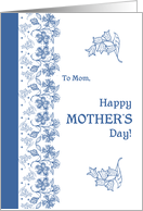 For Mom on Mother’s Day with Indigo Blue Patterns card