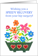 Get Well from Hip Surgery with Flowers in Window Box card