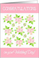 Wedding Congratulations with Nostalgic Pink Roses card
