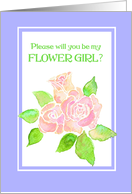 Flower Girl Invitation with Pink Albertine Roses card