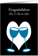 Congratulations Gay Marriage Son & Son-in-Law Blue Toasting Glasses card