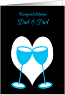 Gay Dad Marriage Congratulations Blue Toasting Glasses card
