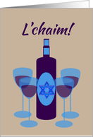 Passover L’chaim Kosher Wine and Four Glasses card