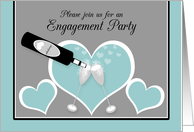 Invitation Engagement Party Champagne Toast and Hearts card