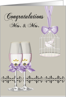 Congratulations on Wedding to Lesbian Couple Card with White Doves card