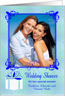 Invitations to Lesbian Wedding Shower Custom Name Photo Card