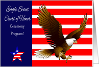 Eagle Scout Court of Honor Ceremony Program, Eagle against USA flag card