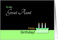 Happy BirthdayGreatAunt- Cake and Candles card