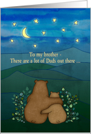Father’s Day for Brother with Bears Landscape Stars Moon Illustration card