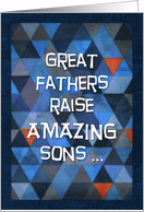 Happy Father’s Day from Son with Triangle Pattern and Humor card