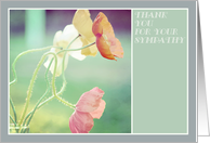 Thank you for your sympathy ... with beautiful poppies, peach, mint. card